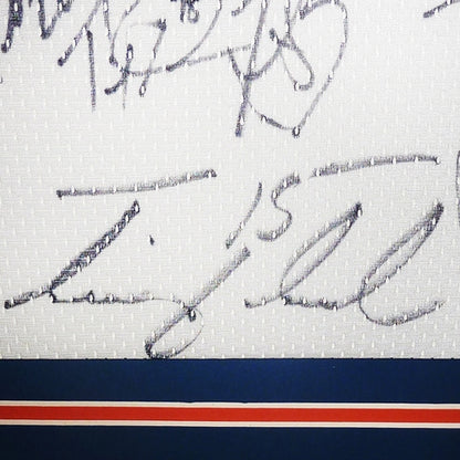2006 Florida Gators National Championship Team and Urban Meyer Autographed (White #1) Deluxe Framed Jersey - 45 Signatures