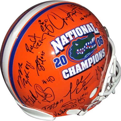 2006 Florida Gators National Championship Team and Urban Meyer Autographed Florida Gators (BCS Champs) Pro Line Helmet - 44 Signatures