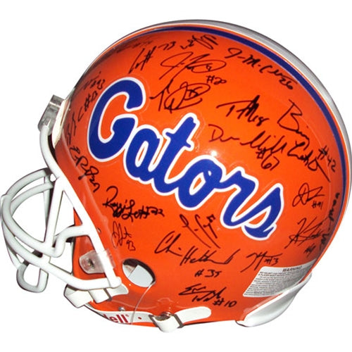 2006 Florida Gators National Championship Team and Urban Meyer Autographed Florida Gators (BCS Champs) Pro Line Helmet - 44 Signatures