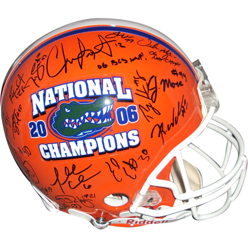 2006 Florida Gators National Championship Team and Urban Meyer Autographed Florida Gators (BCS Champs) Pro Line Helmet - 44 Signatures