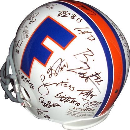 2006 Florida Gators National Championship Team and Urban Meyer Autographed Florida Gators (Throwback) Deluxe Replica Helmet - 44 Signatures