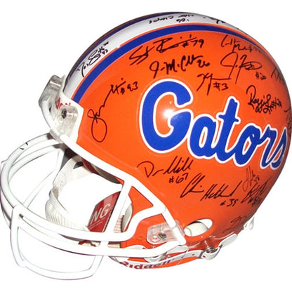 2006 Florida Gators National Championship Team and Urban Meyer Autographed Florida Gators Pro Line Helmet - 44 Signatures