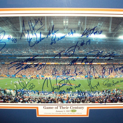 2006 Florida Gators Team and Urban Meyer Autographed Florida Gators (2007 BCS Championship) Deluxe Framed Panoramic Photo - 44 Signatures