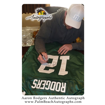 Aaron Rodgers Autographed Green Bay Packers (Green #12) Deluxe Framed Jersey - JSA