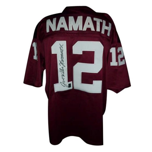 Joe Namath Autographed Alabama Crimson Tide (Maroon #12) Jersey