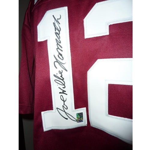 Joe Namath Autographed Alabama Crimson Tide (Maroon #12) Jersey