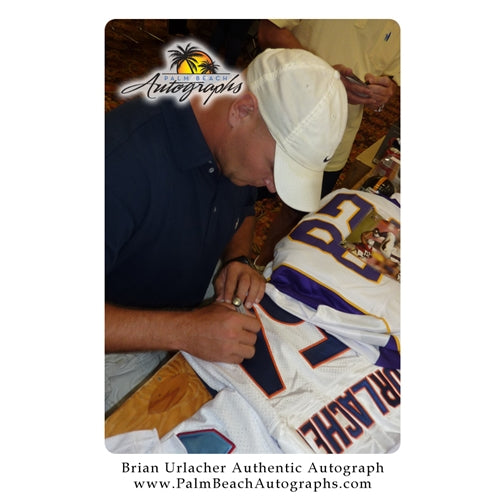 Brian Urlacher Autographed Chicago Bears (White #52) Deluxe Framed Jersey