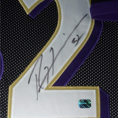 Ray Lewis Autographed Baltimore Ravens (Black #52) Deluxe Framed Jersey