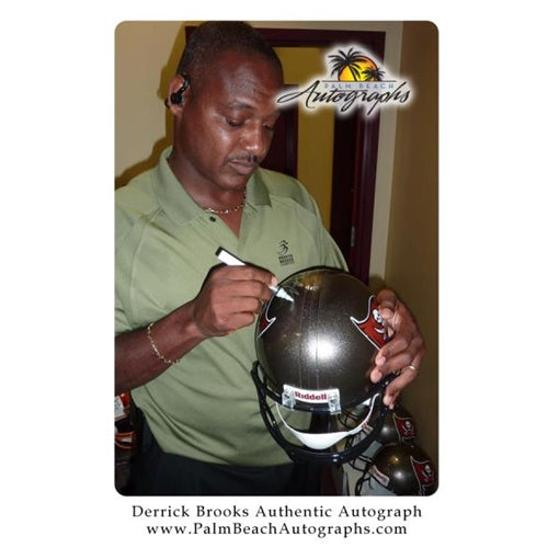 Derrick Brooks Autographed Tampa Bay Buccaneers Deluxe Full-Size Replica Helmet - Brooks Holo