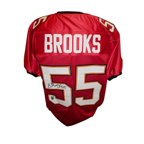 Derrick Brooks Autographed Tampa Bay Buccaneers (Red #55) Custom Stitched Jersey - Brooks Holo