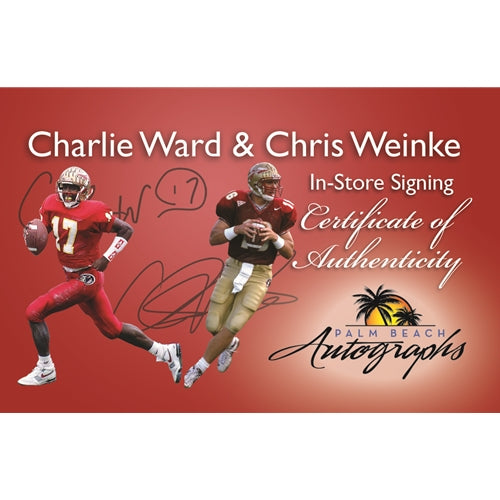 Charlie Ward and Chris Weinke Autographed FSU Florida State Seminoles Mini Helmet w/ "93 Heisman" , "2000 Heisman"