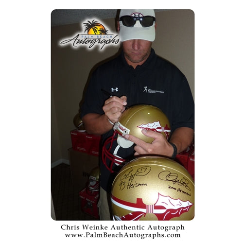 Charlie Ward and Chris Weinke Autographed FSU Florida State Seminoles Deluxe Full-Size Replica Helmet w/ "93 Heisman" , "2000 Heisman"