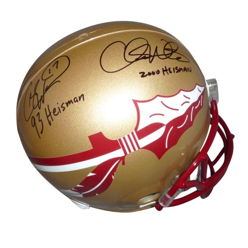 Charlie Ward and Chris Weinke Autographed FSU Florida State Seminoles Deluxe Full-Size Replica Helmet w/ "93 Heisman" , "2000 Heisman"