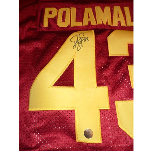 Troy Polamalu Autographed USC Trojans (Red #43) Jersey - Polamalu Holo