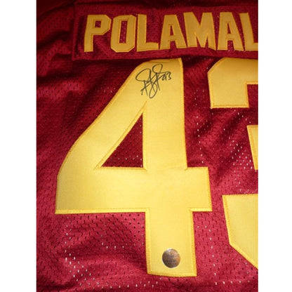Troy Polamalu Autographed USC Trojans (Red #43) Jersey - Polamalu Holo