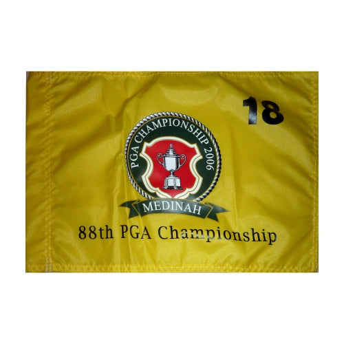 2006 PGA Championship (Medinah Yellow) Golf Pin Flag - Tiger Woods Champion