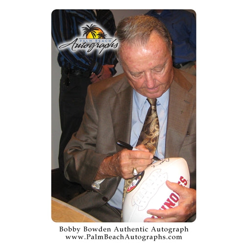Bobby Bowden Autographed Florida State FSU Seminoles Logo Football
