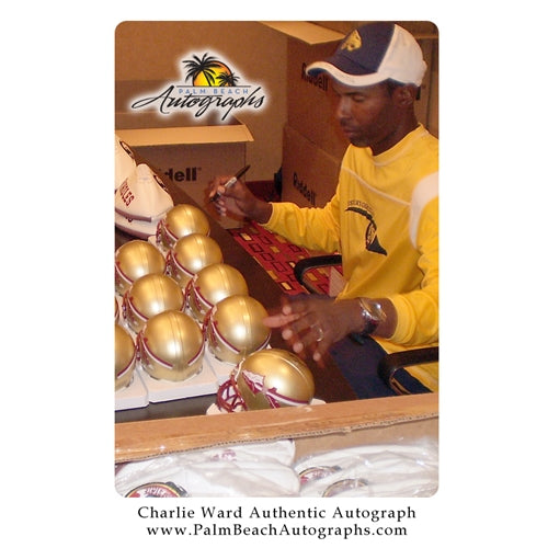Charlie Ward Autographed Florida State FSU Seminoles Mini Helmet w/ "93 Heisman"