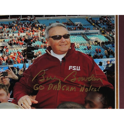 Bobby Bowden Autographed Florida State FSU Seminoles (Last Game) Deluxe Framed 11x14 Photo w/ "Go Dadgum Noles"