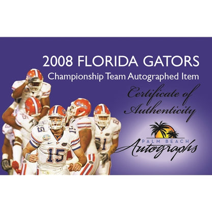 2008 Florida Gators National Champions Team And Tim Tebow Autographed (2009 BCS Championship) Deluxe Framed Panoramic Photo - 34 Signatures
