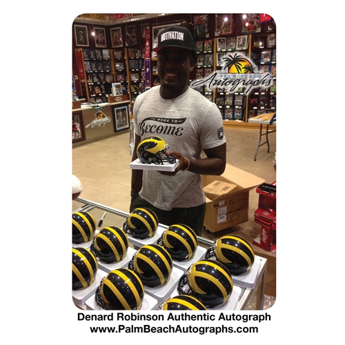 Denard Robinson Autographed Michigan Wolverines Mini Helmet