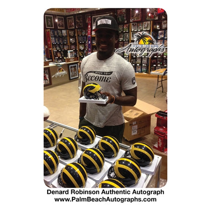 Denard Robinson Autographed Michigan Wolverines Mini Helmet