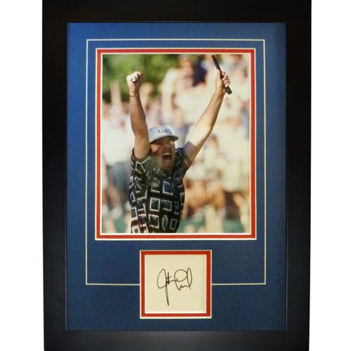 Justin Leonard Autographed 1999 Ryder Cup (Celebrating) "Signature Series" Frame