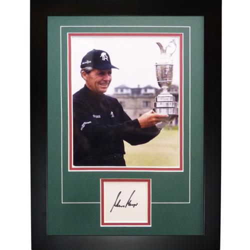 Gary Player Autographed 3-Time British Open Champ (Trophy) "Signature Series" Frame