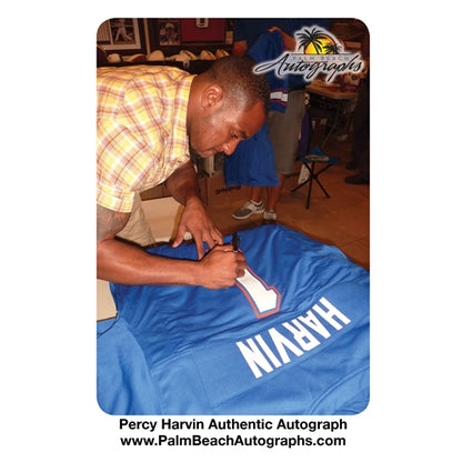 Percy Harvin Autographed Florida Gators (Blue #1) Deluxe Framed Custom Jersey