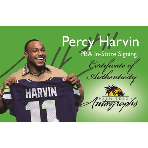 Percy Harvin Autographed Florida Gators (Blue #1) Deluxe Framed Custom Jersey