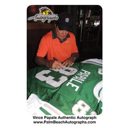 Vince Papale Autographed Philadelphia Eagles (Green #83) Custom Jersey w/ "Invincible" - Beckett