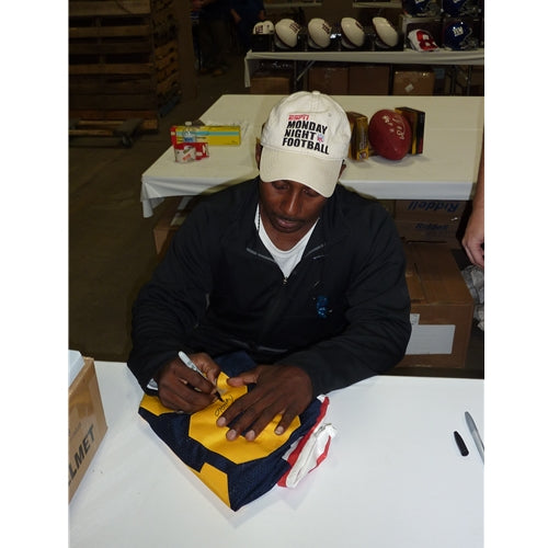 Desmond Howard Autographed Michigan Wolverines (Blue #21) Custom Jersey w/ "91 Heisman" - Howard Holo