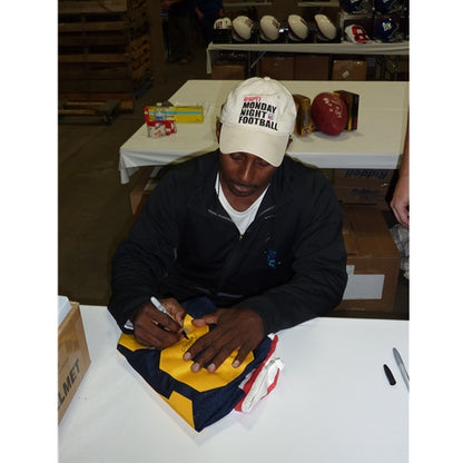 Desmond Howard Autographed Michigan Wolverines (Blue #21) Custom Jersey w/ "91 Heisman" - Howard Holo
